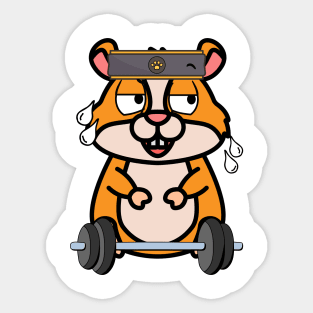 Cute hamster is exercising Sticker